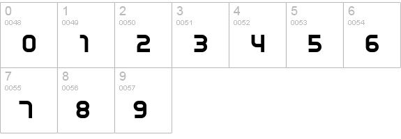 Unisect ExtraBold numbers 0-9 preview