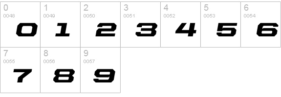 United Italic Ext Black numbers 0-9 preview