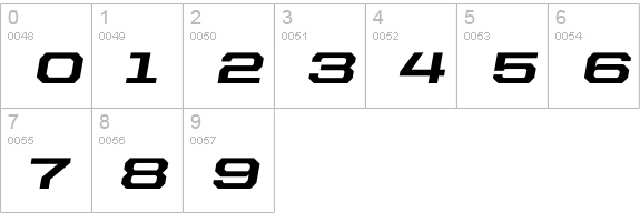 United Italic Ext Heavy numbers 0-9 preview