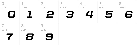 United Italic SemiExt Heavy numbers 0-9 preview