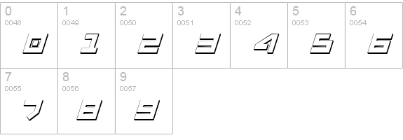 Uno Estado 3D Italic numbers 0-9 preview