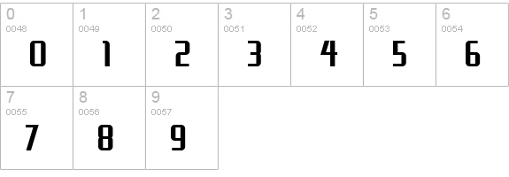UppenArmsNF Medium numbers 0-9 preview