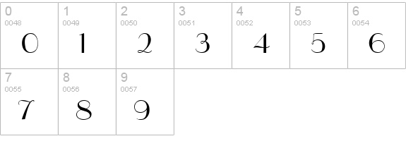 UpperEastSide Regular numbers 0-9 preview
