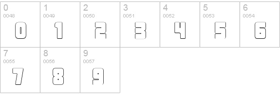 Urban Constructed Outline numbers 0-9 preview