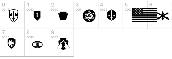US Army numbers 0-9 preview