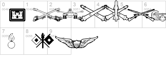 US Army II numbers 0-9 preview