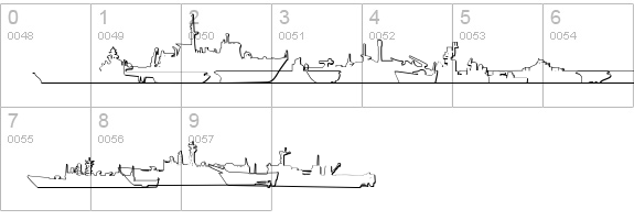 US Navy Mirror 3D numbers 0-9 preview