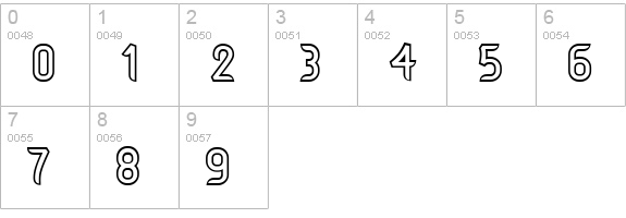Vague-Outline numbers 0-9 preview