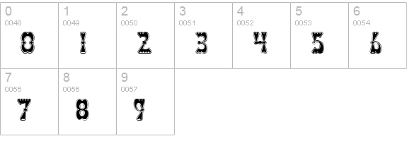 Valentine Regular numbers 0-9 preview