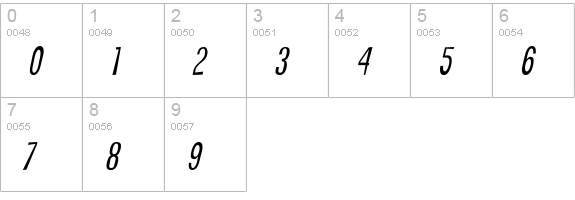 Vanishing Boy BTN Light Oblique numbers 0-9 preview