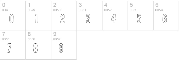 Vanishing Boy BTN Outline numbers 0-9 preview