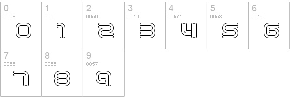 Vectroid Astro numbers 0-9 preview