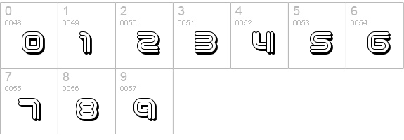 Vectroid Cosmo numbers 0-9 preview