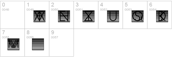 VenetianBlind numbers 0-9 preview