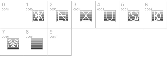 VenetianBlindInverse numbers 0-9 preview