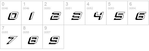 VentureShadowOblique numbers 0-9 preview
