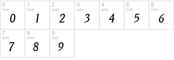 VeracruzSerial-Italic numbers 0-9 preview