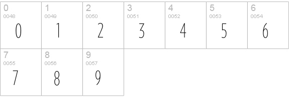 Verlag Compressed XLight numbers 0-9 preview