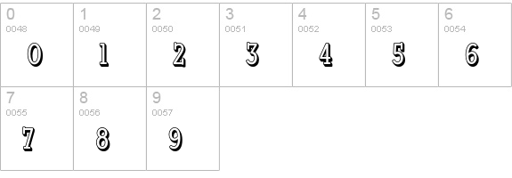 Vermont Std numbers 0-9 preview