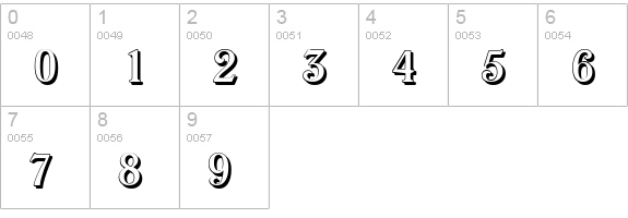 VeronaShadow-Regular numbers 0-9 preview