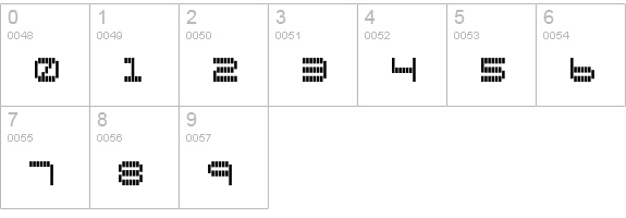 Vertical Tuning numbers 0-9 preview