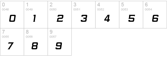 Vibrocentric Bold Italic numbers 0-9 preview