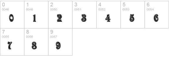 Victorian Inline Shaded Std numbers 0-9 preview
