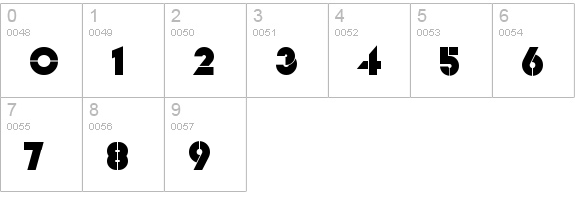 Videopac Bold numbers 0-9 preview