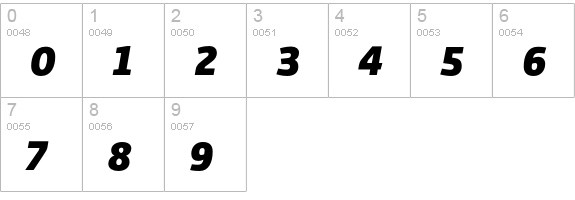 Vinkel Black Italic numbers 0-9 preview