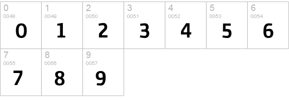 Vinkel Medium numbers 0-9 preview