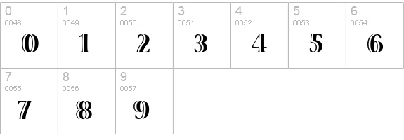 Viva Std Bold Condensed numbers 0-9 preview