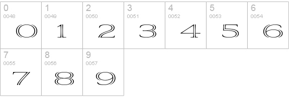 Viva Std Light ExtraExtended numbers 0-9 preview
