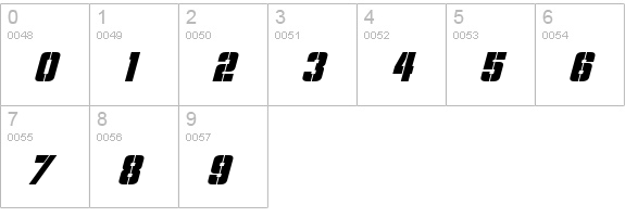 Volkoff Italic numbers 0-9 preview