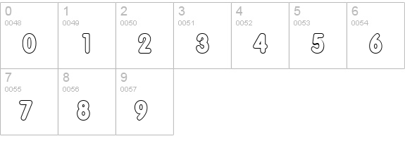 VolkswagenOutline numbers 0-9 preview