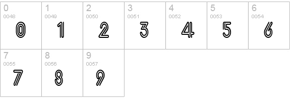 Voltage Thin Normal numbers 0-9 preview