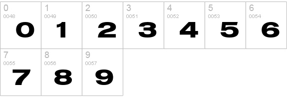 Vonnes-BoldExtended numbers 0-9 preview
