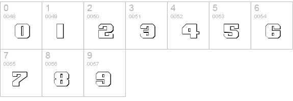 Voortrekker 3D numbers 0-9 preview