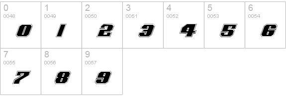 Voortrekker Pro Italic numbers 0-9 preview