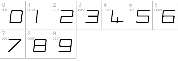 Vox-Slanted numbers 0-9 preview