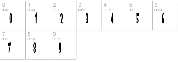 VTC Optika Bold numbers 0-9 preview