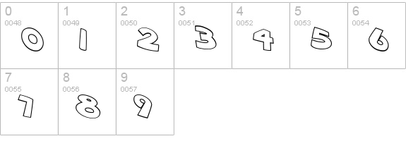 VTC ScreamItLoud Outline numbers 0-9 preview