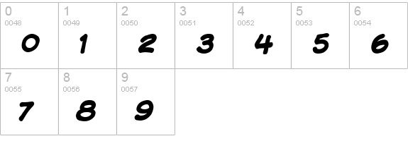 VTCKomixationCapsBold numbers 0-9 preview