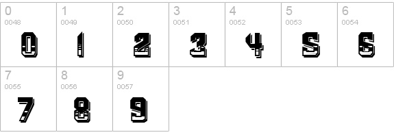 VTKS DURA 3D numbers 0-9 preview