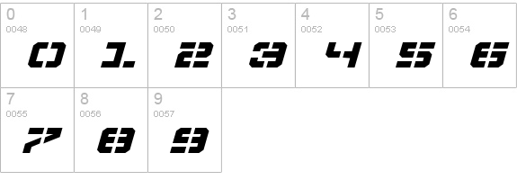 Vyper Expanded Italic numbers 0-9 preview