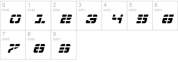 Vyper Laser Italic numbers 0-9 preview