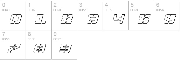Vyper Shadow Italic numbers 0-9 preview