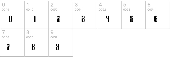 Wabbit Sans Regular numbers 0-9 preview