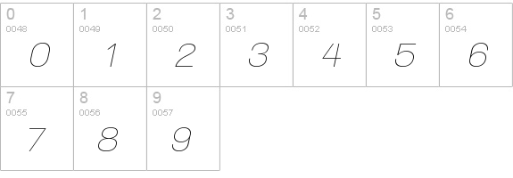 Walkway Oblique numbers 0-9 preview
