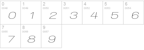 Walkway Oblique Expand  numbers 0-9 preview