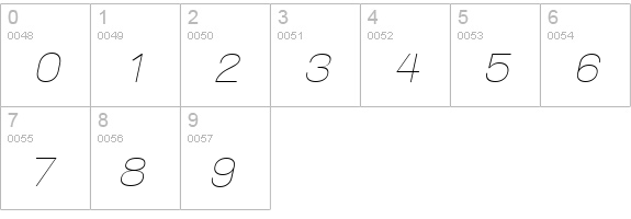Walkway Upper Oblique numbers 0-9 preview